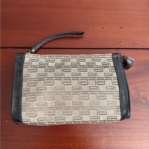 Estee Lauder Beige and Black Vintage Cosmetic Bag